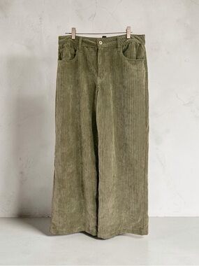 Forever 21 Men's Corduroy Pants - Sage Green